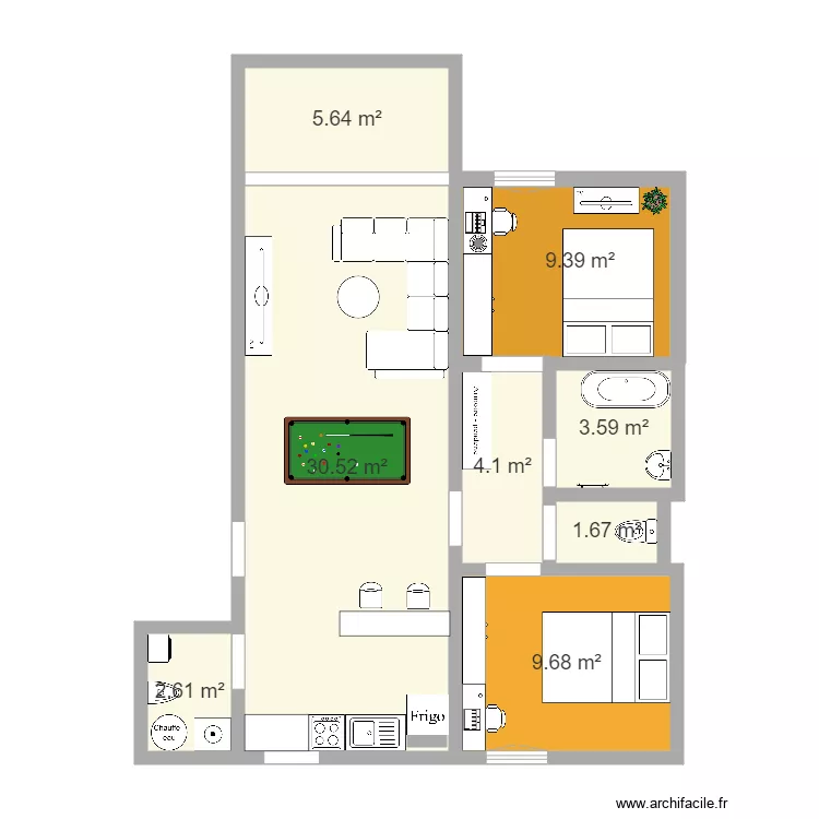 Appart Antouin 2. Plan de 