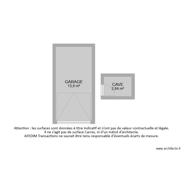 BI7821 ANNEXES. Plan de 2 pièces et 17 m2