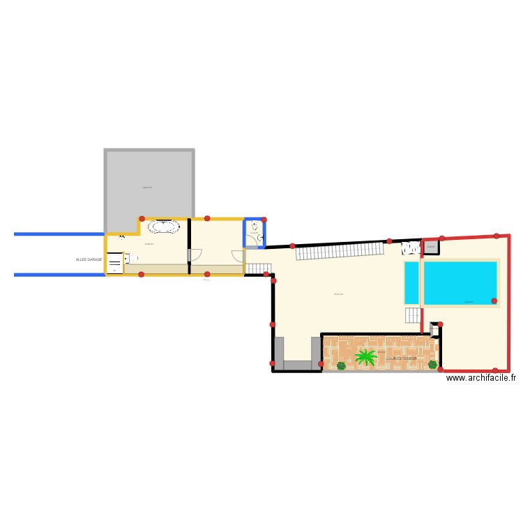 toit VIDE. Plan de 7 pièces et 212 m2