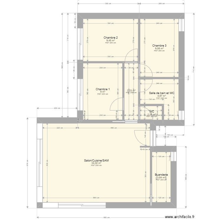Amaury Tardier - Maison neuve. Plan de 8 pièces et 75 m2