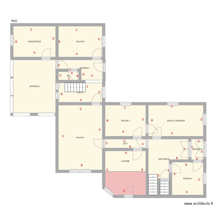 o donnel rdc. Plan de 0 pièce et 0 m2