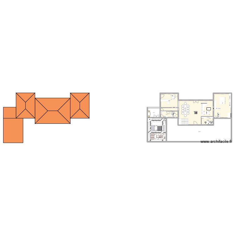 Maison Tx. Plan de 8 pièces et 285 m2