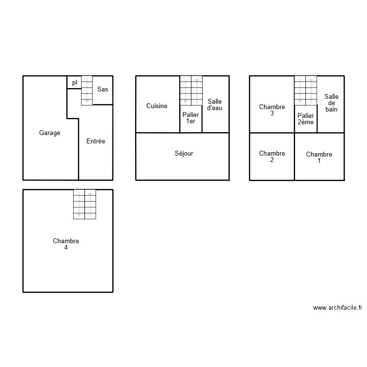 DOUARNENEZ GONIDEC. Plan de 8 pièces et 57 m2