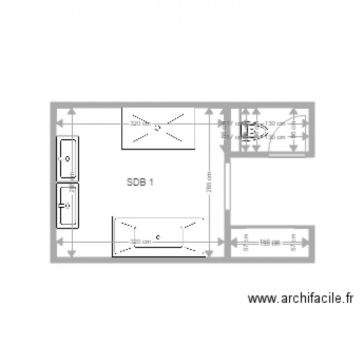 SDB 1. Plan de 0 pièce et 0 m2