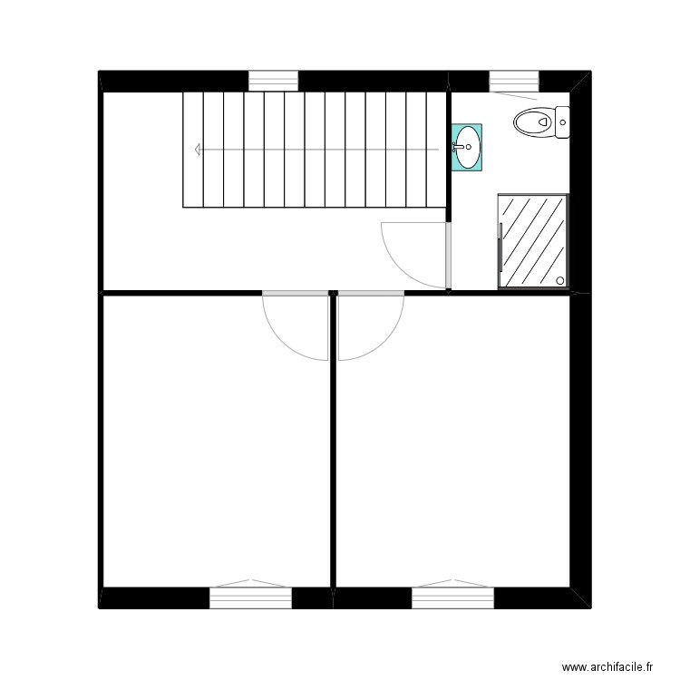 Maison_Charron_Etage_Lot2. Plan de 4 pièces et 34 m2