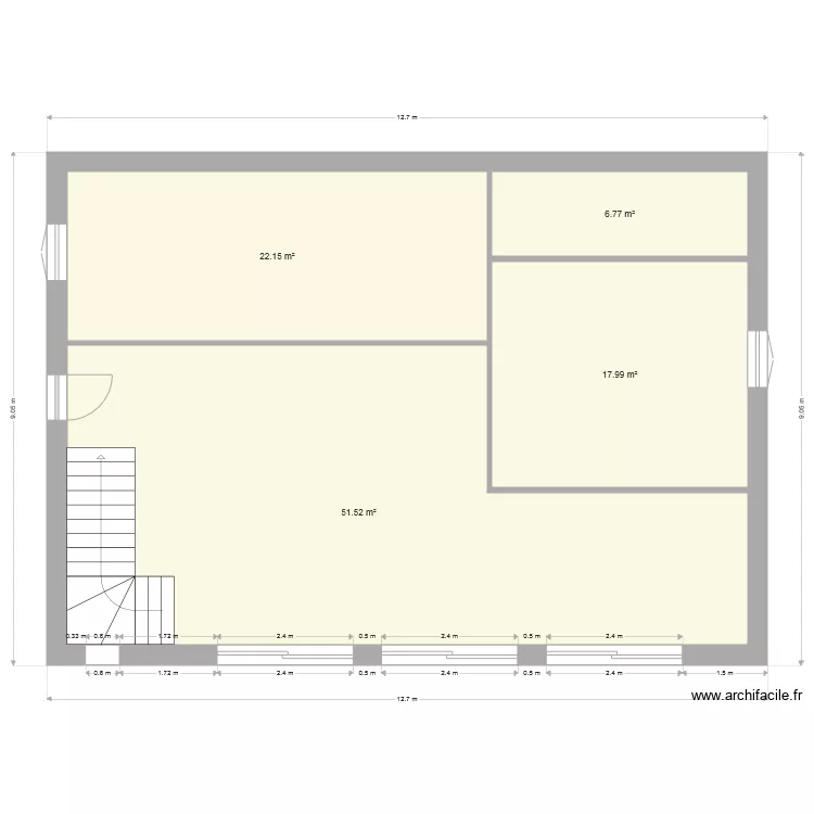 Maison etage 100m2. Plan de 