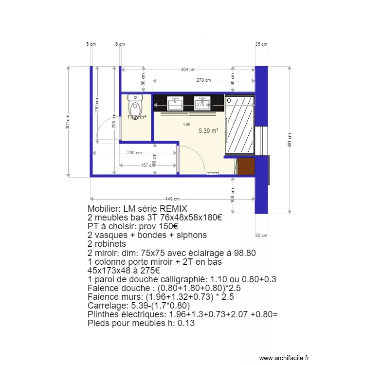 Salle de Bains 8. Plan de Salle de Bains 8. Plan de