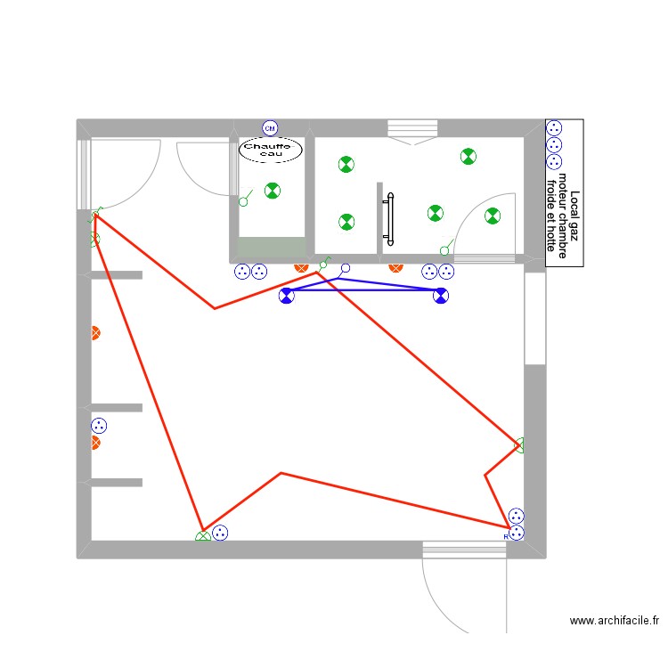 CHAMBRE 1 ÉLECTRICITÉ. Plan de 0 pièce et 0 m2