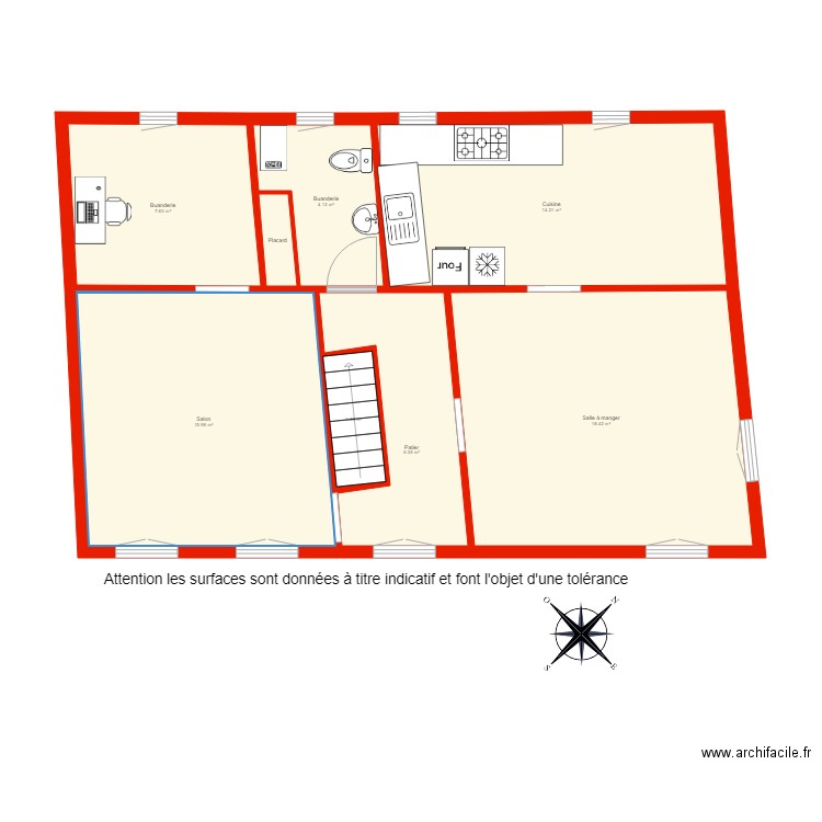 BI 3268 1er étage non côté. Plan de 0 pièce et 0 m2