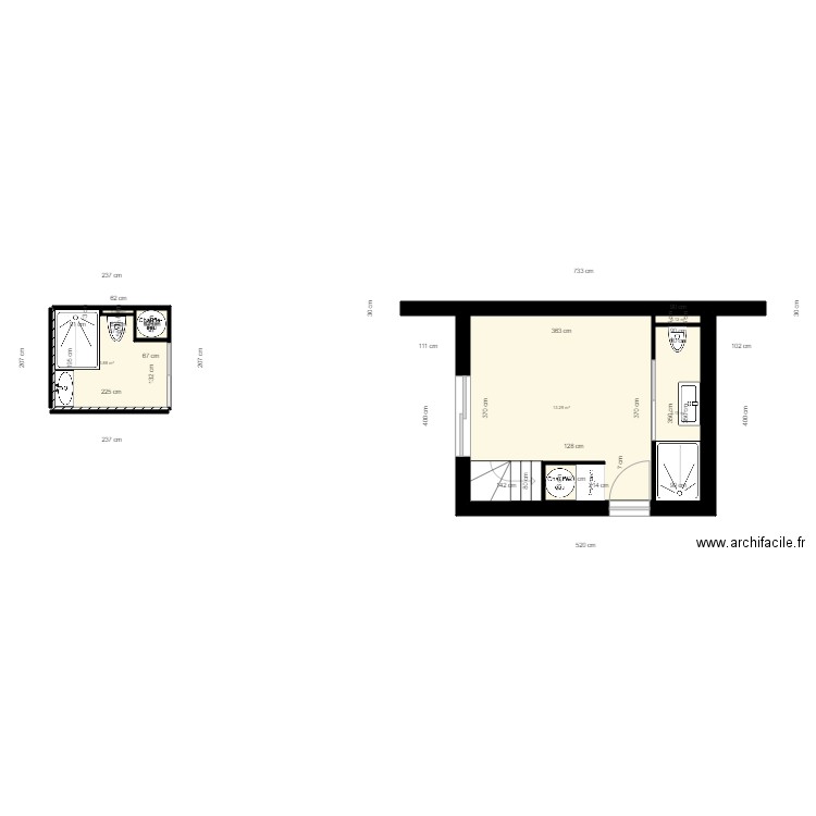 sci dernier etage. Plan de 0 pièce et 0 m2