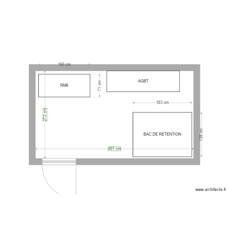 POSTE BENARD Ind.2. Plan de 1 pièce et 13 m2