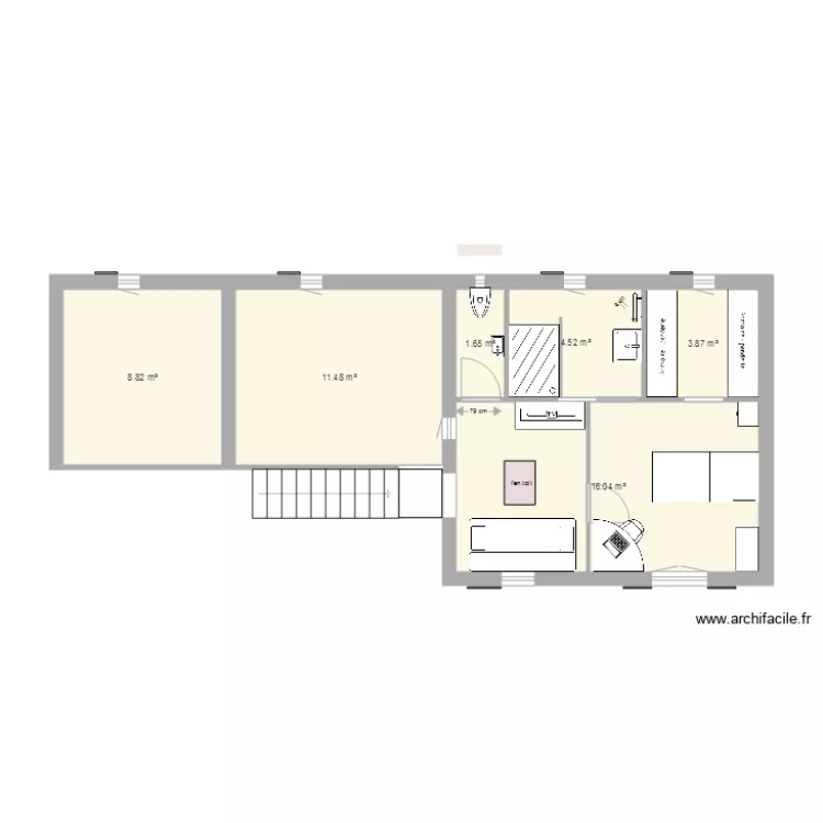 agrandissement &eacute;tage large modif. Plan de 