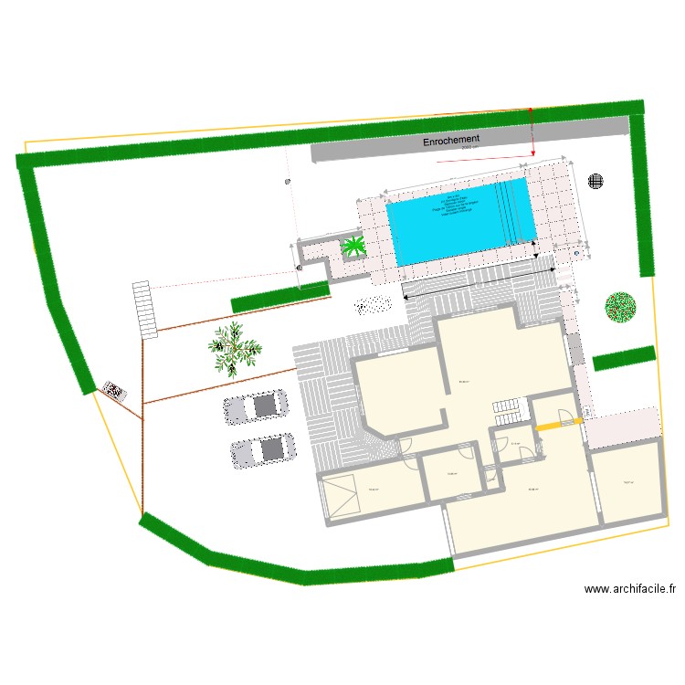 Agnelas piscine v13. Plan de 7 pièces et 183 m2