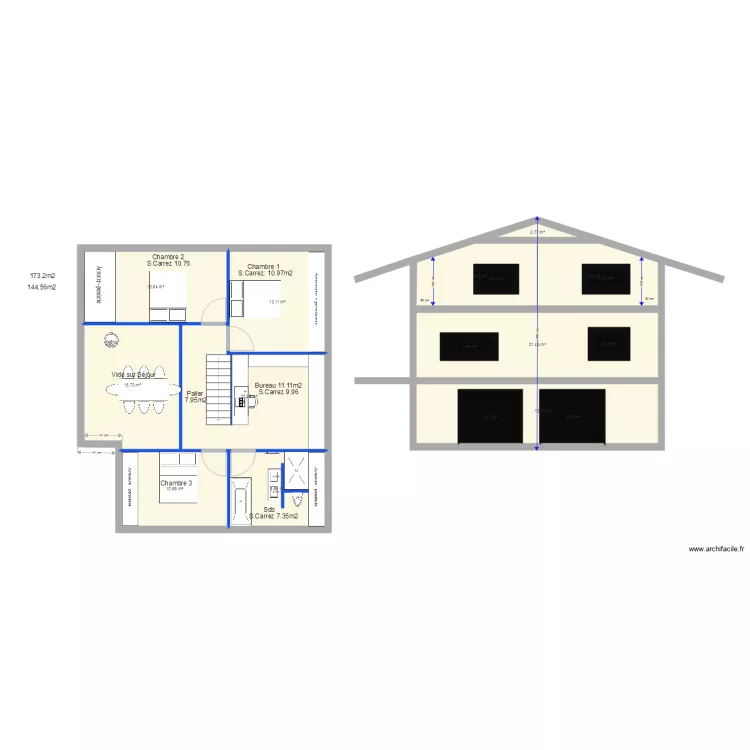 rossy 7 &eacute;largie plan de coupe. Plan de 