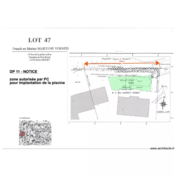 martens  zone implantation. Plan de 