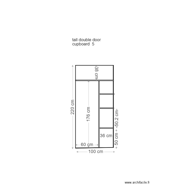 placard5. Plan de 1 pièce et 2 m2