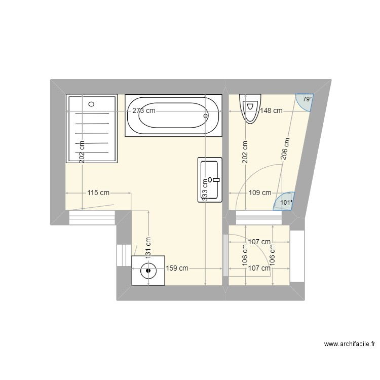 lacroix2. Plan de 3 pièces et 11 m2