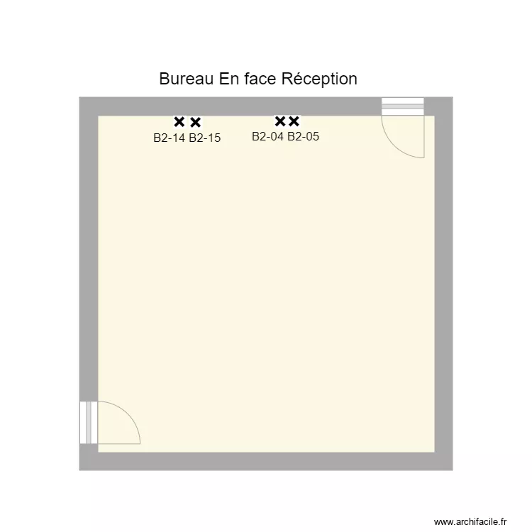 bureau face reception. Plan de 