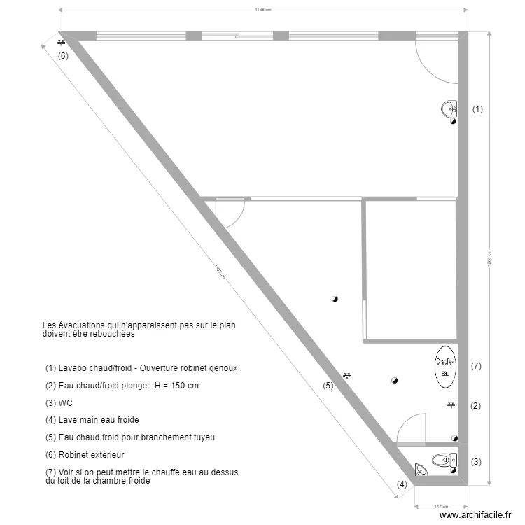 Boucherie Eau. Plan de 