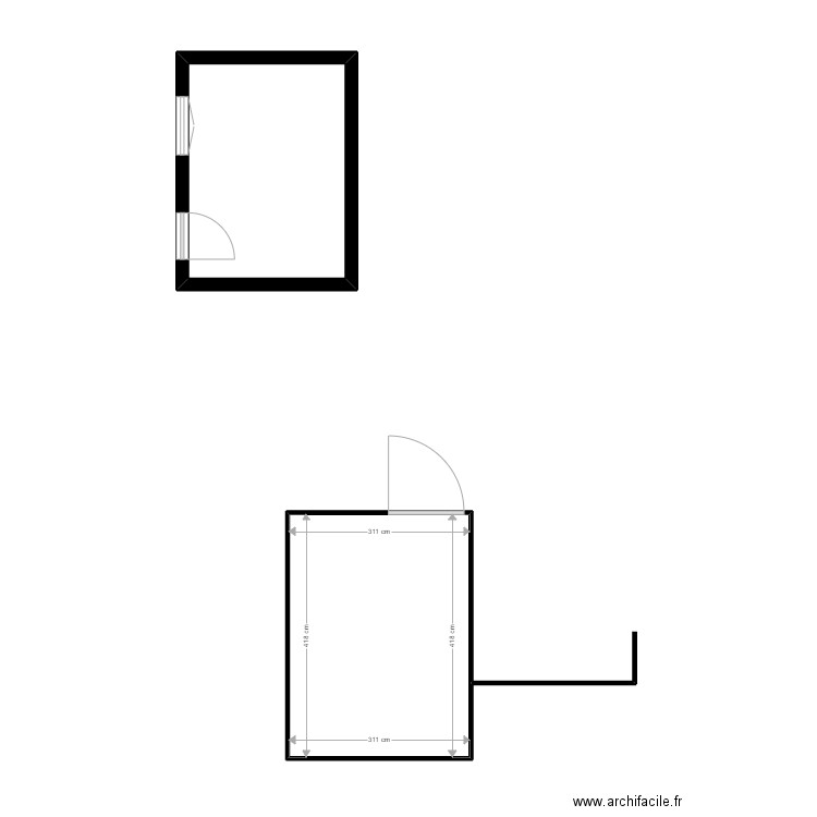 buffat. Plan de 2 pièces et 23 m2