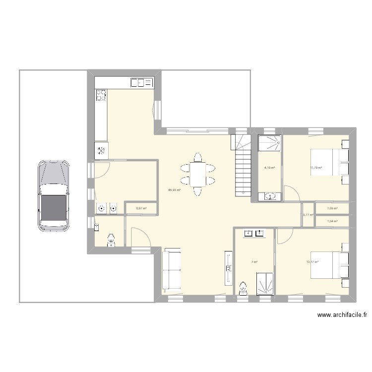 SCI BON APPART - RDC. Plan de 9 pièces et 106 m2
