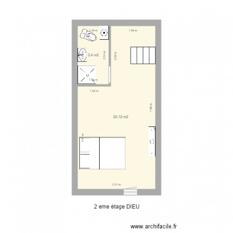 DIEU version 2 unités 2eme étage. Plan de 0 pièce et 0 m2