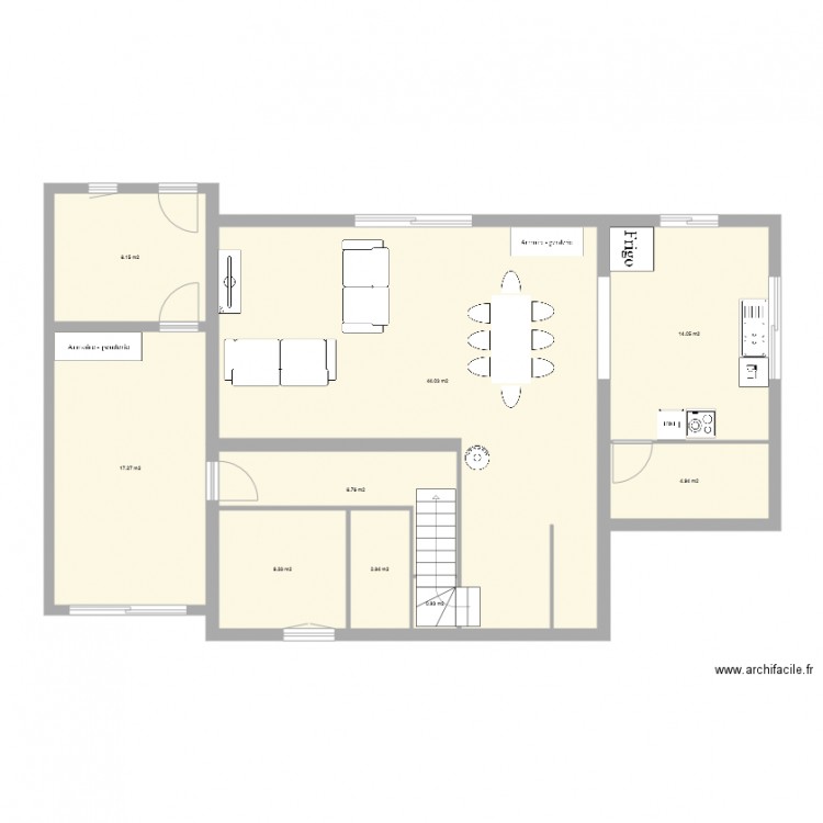 Plan maison actuelle RDC. Plan de 0 pièce et 0 m2