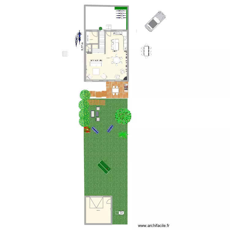Epinette  entr&eacute;e salon. Plan de 