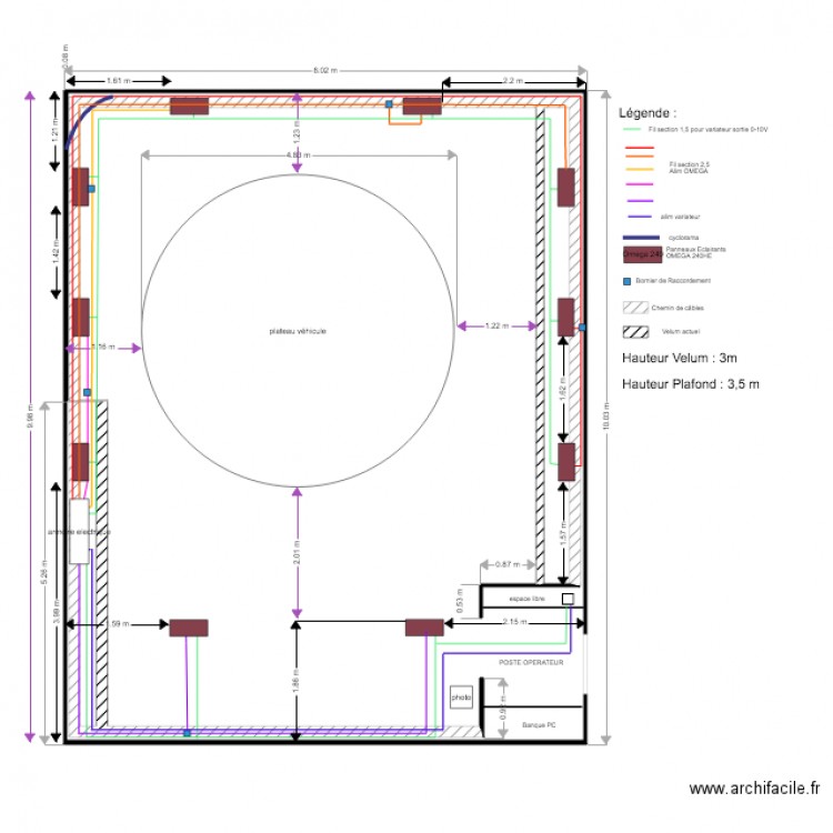 studio aramis ligne mur. Plan de 0 pièce et 0 m2