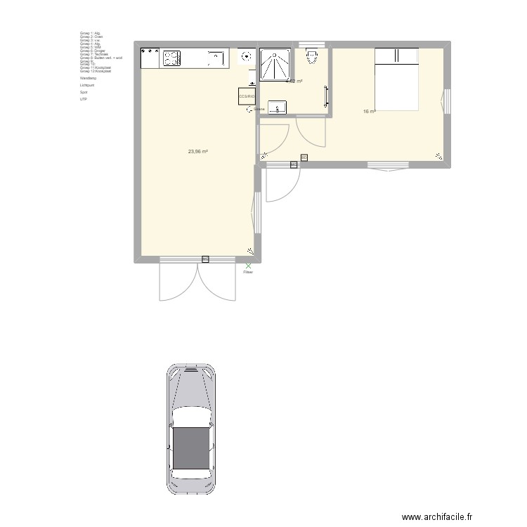 Bijgebouw Hoenderparkweg 135 alarm. Plan de 0 pièce et 0 m2