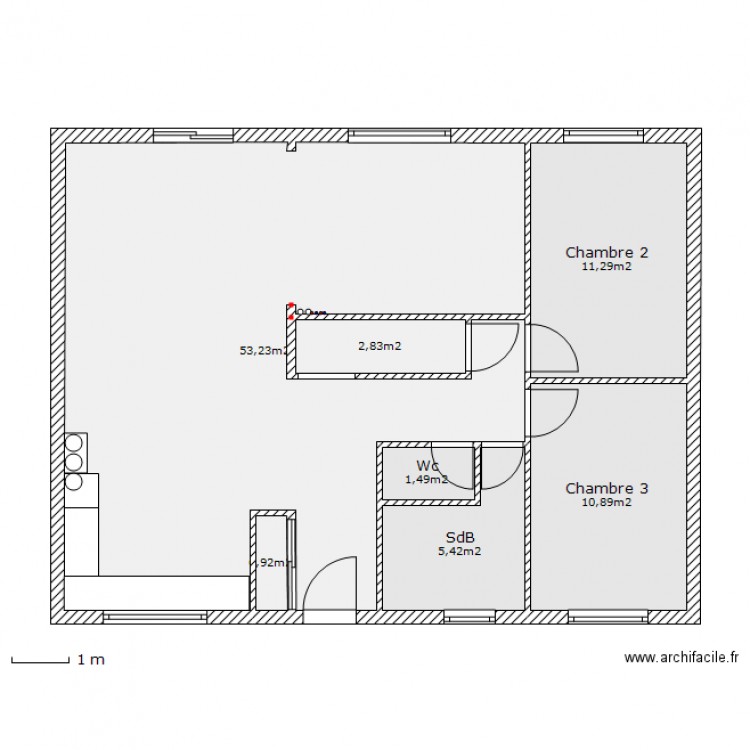 Fred et Cyrielle rdc modifié. Plan de 0 pièce et 0 m2