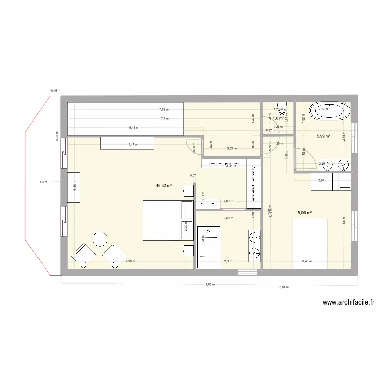 Maison Etaules. Plan de 