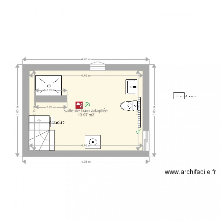 salle de bain PMR. Plan de 0 pièce et 0 m2