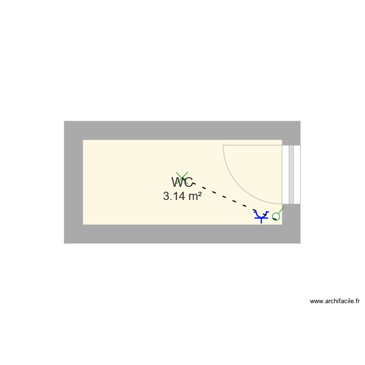 Toilette . Plan de 0 pièce et 0 m2