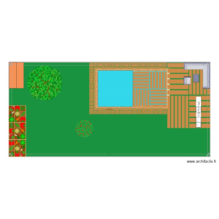 Piscine. Plan de 1 pièce et 254 m2