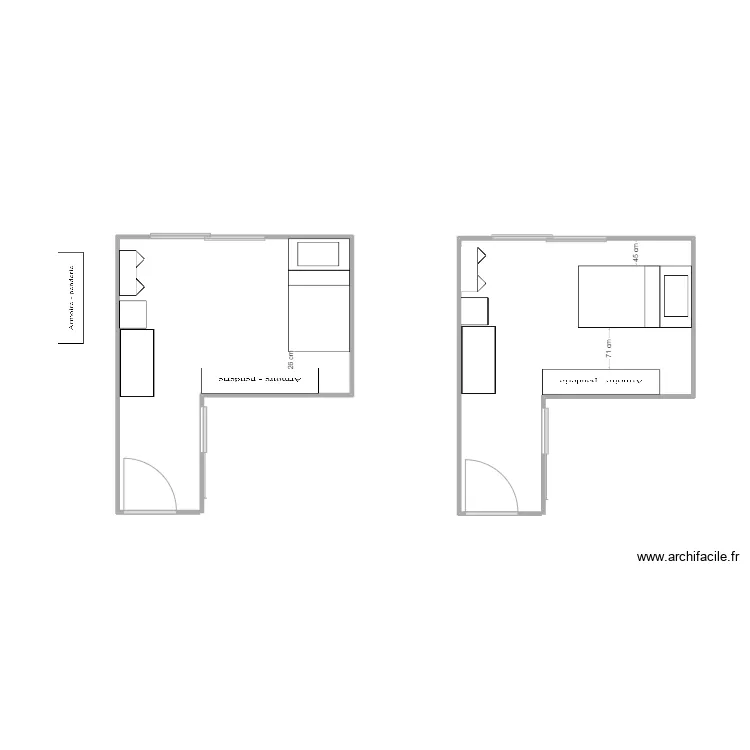 Chambre M M. - Complexe Gaiet&eacute;. Plan de 