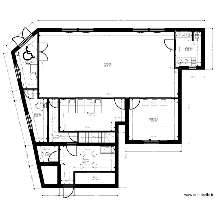 Bornel projet Jordan. Plan de 17 pièces et 155 m2