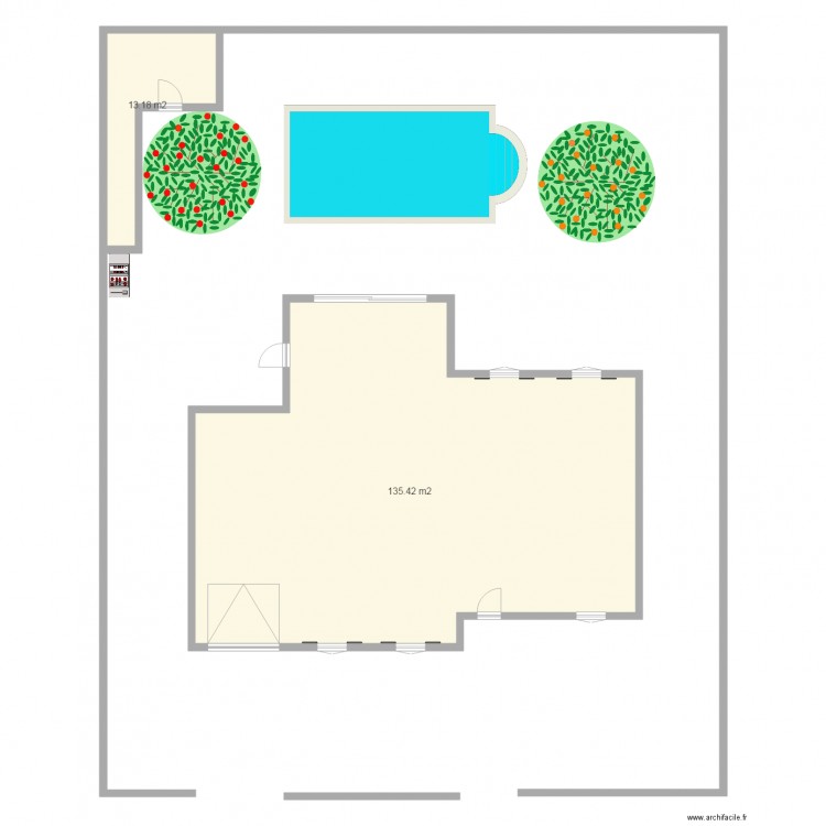 implantation piscine 7mt 3mt. Plan de 0 pièce et 0 m2