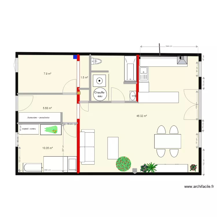 commande de porte. Plan de 