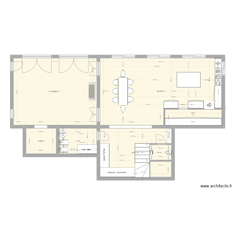 PLAN 1e. Plan de 5 pièces et 137 m2