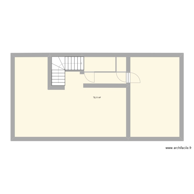 Chalet appartement 1 vide. Plan de 1 pièce et 79 m2