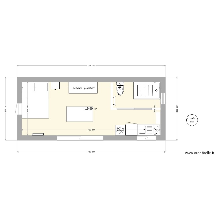 STUDIO AUX DIMENSIONS . Plan de 0 pièce et 0 m2
