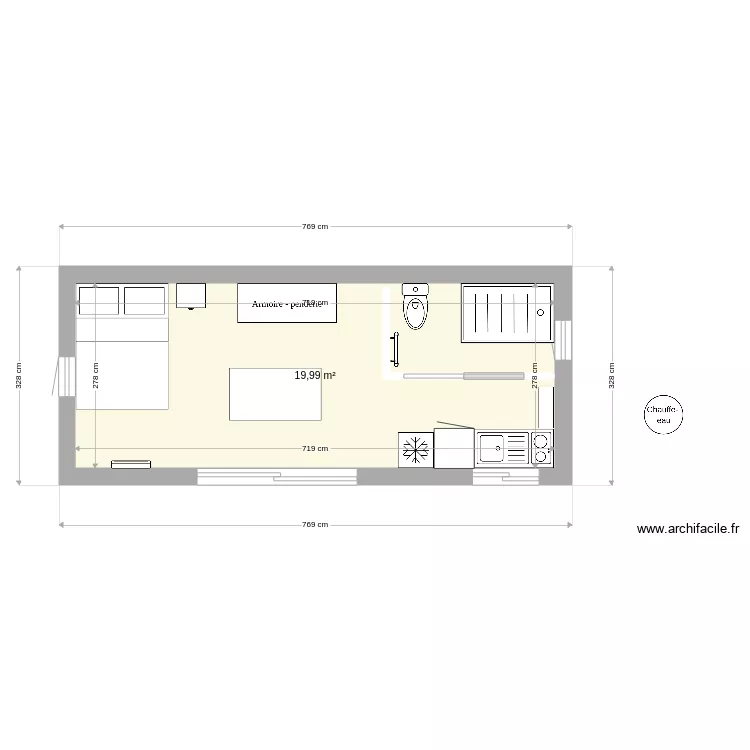 STUDIO AUX DIMENSIONS . Plan de 