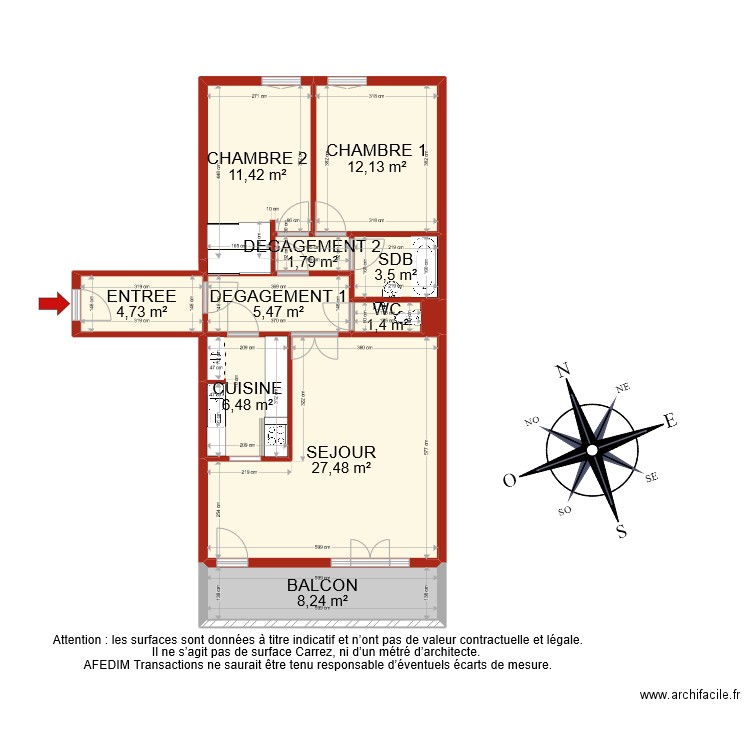 BI 8214 PASCAL. Plan de 12 pièces et 83 m2