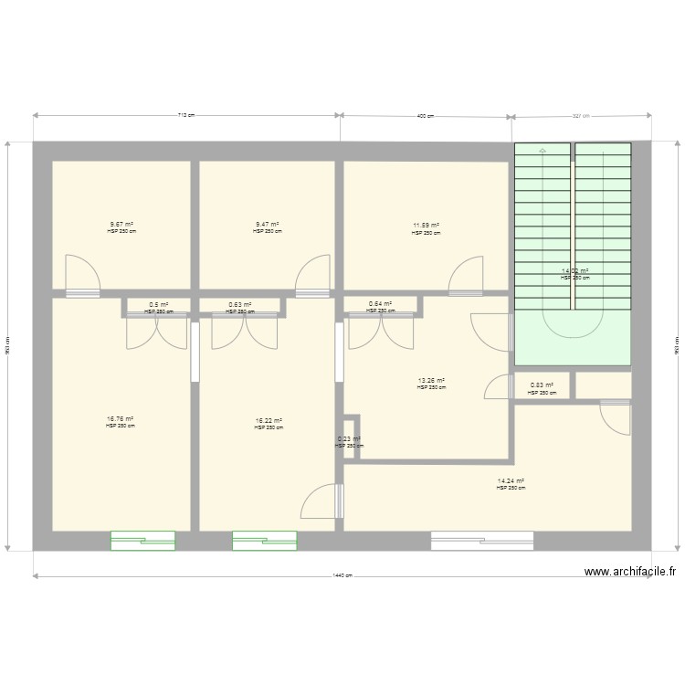 MonPlan02. Plan de 13 pièces et 108 m2