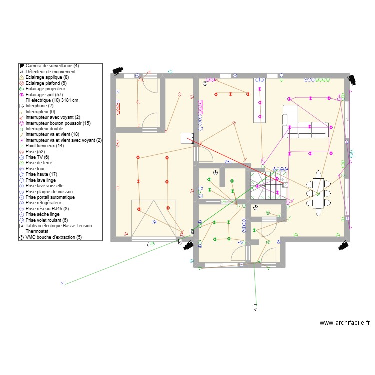 plan david. Plan de 16 pièces et 210 m2