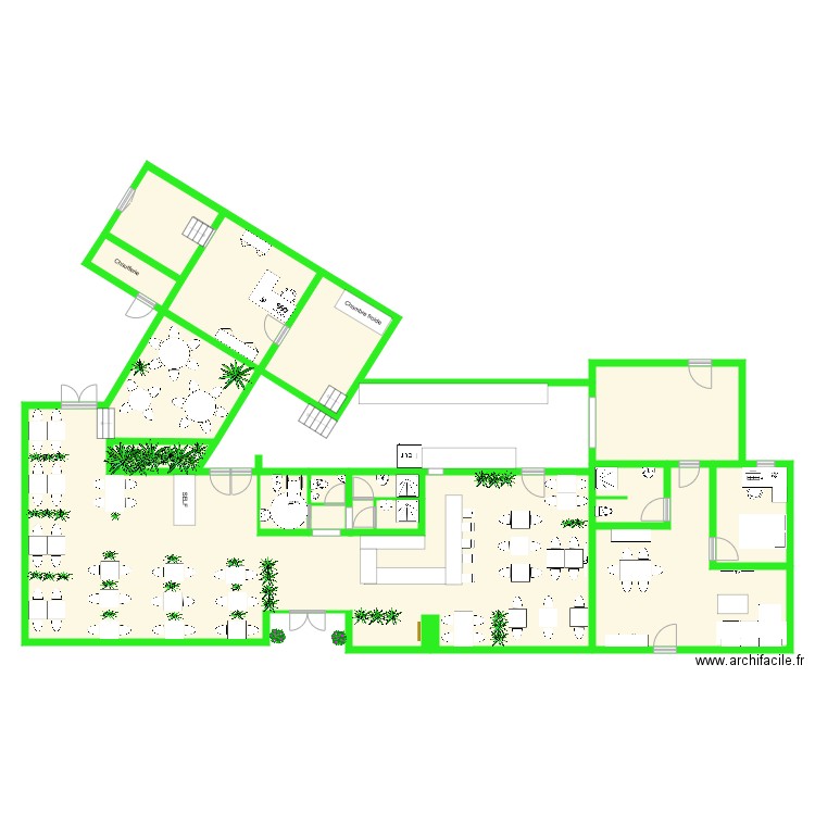 Plan restaurant avec sanitaire et logement titou vu mum. Plan de 0 pièce et 0 m2