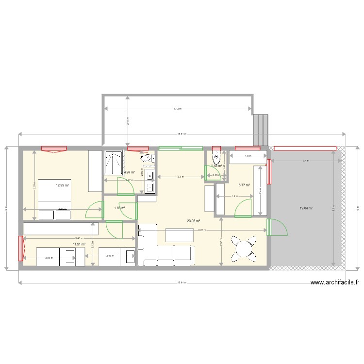 projet  2 de 6 . Plan de 0 pièce et 0 m2