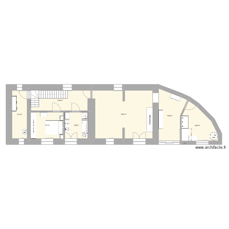 Chauzanaud RdC aménagé 3. Plan de 0 pièce et 0 m2