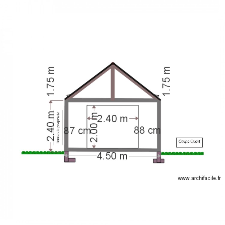 Coupe Ouest . Plan de 0 pièce et 0 m2